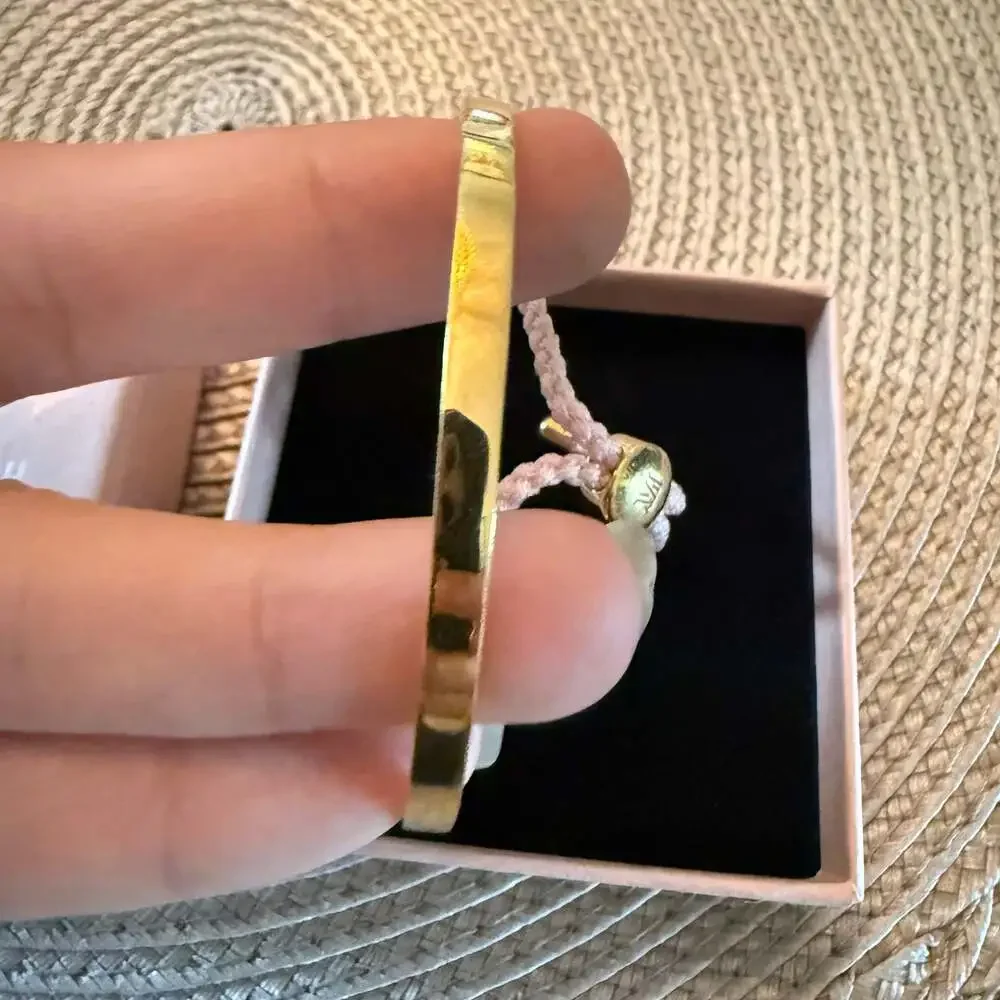 Monica Vinader Fiji Friendship Bracelet in 18ct Gold Vermeil - Ballet Pink